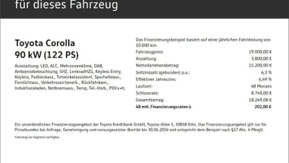 Gebraucht Toyota Corolla Team 122 PS (89 kW) 2021 Manhattangrau metallic Kombi