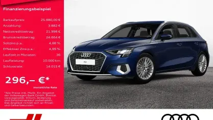 Używany Audi A3 Advanced 150 KM (110 kW) 2022 Niebieski Sedan/Limuzyna