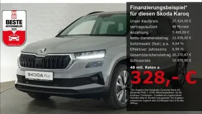 Gebraucht Skoda Karoq Tour 150 PS (110 kW) 2023 Stahl grau (metallic) SUV