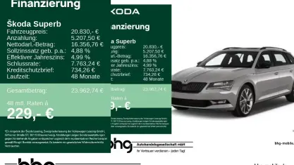 Gebraucht Skoda Superb SportLine 190 PS (139 kW) 2018 Grau Kombi