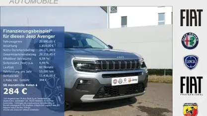 Neu Jeep Avenger Summit 110 PS (80 kW) 2025 Granite grey metallic (grau) SUV