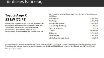 Gebraucht Toyota Aygo X 72 PS (52 kW) 2025 Schneeweiß SUV