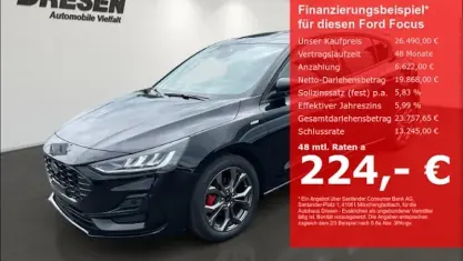 Neu Ford Focus ST-Line 125 PS (91 kW) 2026 Schwarz Limousine