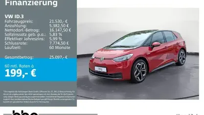 Używany VW ID.3 Pure 110 kW (150 KM) 2022 Czerwony Hatchback