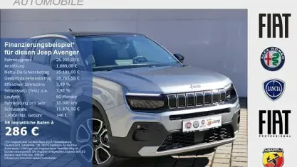 Nuova Jeep Avenger Summit 110 CV (80 kW) 2025 Grigio SUV