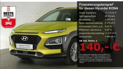 Gebraucht Hyundai Kona YES! 120 PS (88 kW) 2019 Gelb SUV