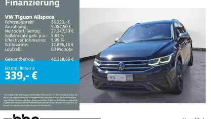 Gebraucht VW Tiguan Allspace Life 150 PS (110 kW) 2024 Schwarz SUV