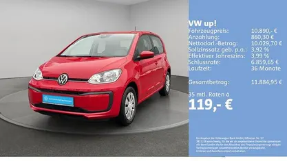 Rot Gebraucht 2021 VW up! move up! Kleinwagen | 10.890 € (Fairer Preis)