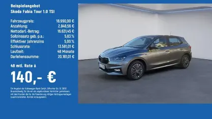 Gebraucht Skoda Fabia Tour 95 PS (69 kW) 2025 Grau Kleinwagen