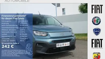 Neu Fiat Doblò Comfort 131 PS (96 kW) 2026 Maestro grau metallic Van / Kleinbus