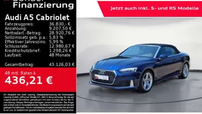 Gebraucht Audi A5 Cabriolet Advanced Plus 204 PS (150 kW) 2022 Blau Cabrio