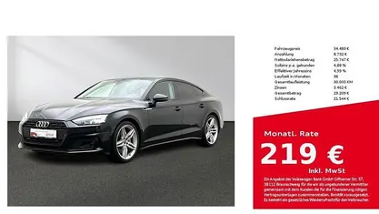 Second-hand Audi A5 Sportback Advanced 204 CP (150 kW) 2022 Negru Hatchback