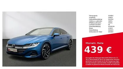 Eisvogelblau metallic Gebraucht 2022 VW Arteon R-line Coupé | 33.480 € (Fairer Preis)