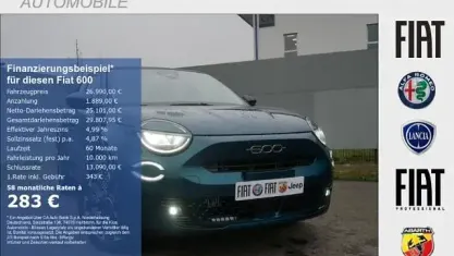 Neu Fiat 600 La Prima 110 PS (80 kW) 2026 Mare grün metallic SUV