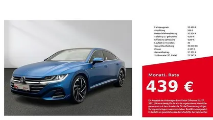 Eisvogelblau metallic Gebraucht 2022 VW Arteon R-line Coupé | 33.480 € (Fairer Preis)