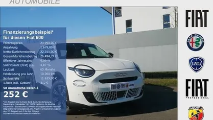 Neu Fiat 600 Icon 110 PS (80 kW) 2026 Gelato weiss SUV
