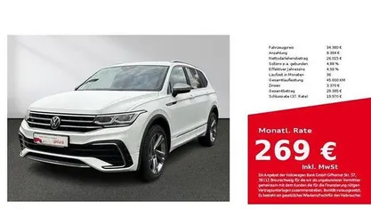 Gebraucht VW Tiguan Allspace R-line 200 PS (147 kW) 2022 Pure white SUV