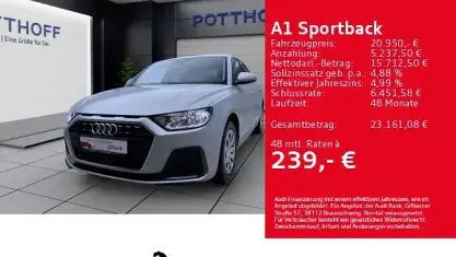 Gebraucht Audi A1 Sportback Advanced 116 PS (85 kW) 2025 Silber Kleinwagen