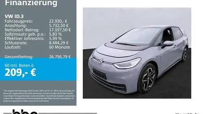 Gebraucht VW ID.3 Pro Performance 150 kW (204 PS) 2022 Grau Kleinwagen