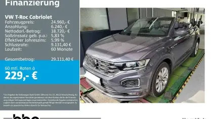Gebraucht VW T-Roc Cabriolet R-line 150 PS (110 kW) 2021 Grau Cabrio