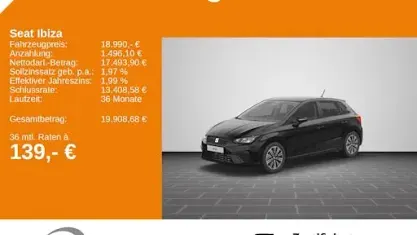 Brugt Seat Ibiza Style 116 HK (85 kW) 2024 Sort Hatchback