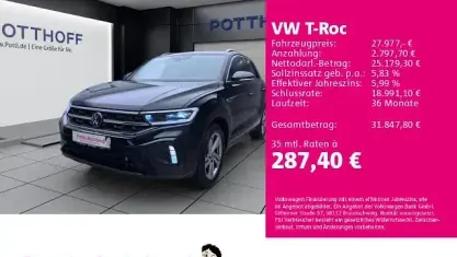 Gebraucht VW T-Roc R-line 150 PS (110 kW) 2024 Deep black perleffekt SUV