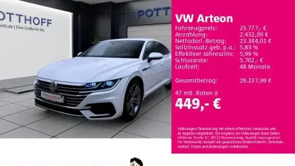 Gebraucht VW Arteon R-line 190 PS (139 kW) 2019 Weiß Kleinwagen