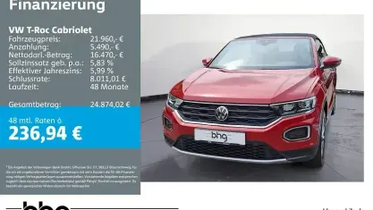 Gebraucht VW T-Roc Cabriolet Style 150 PS (110 kW) 2021 Rot Cabrio