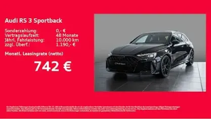 Neu Audi RS3 Ambiente 400 PS (294 kW) 2026 Grau Limousine