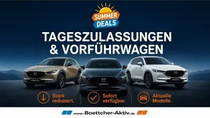 Neu Mazda 3 Exclusive 122 PS (89 kW) 2025 Rot Limousine