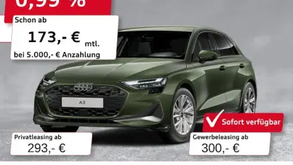 Gebraucht Audi A3 Advanced 150 PS (110 kW) 2025 Grün Limousine