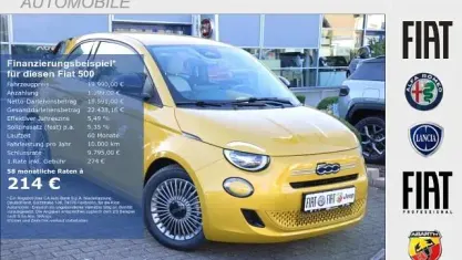 Neu Fiat 500 Icon 65 PS (47 kW) 2026 Gelb sun of italy metallic Limousine