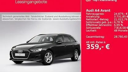 Brillantschwarz Gebraucht 2023 Audi A4 Basis Kombi | 23.499 € (Guter Preis)