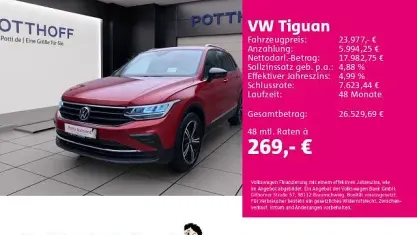 Gebraucht VW Tiguan Active 150 PS (110 kW) 2021 Kings red metallic SUV