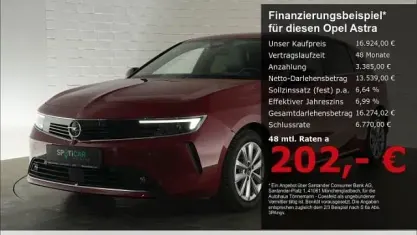 Gebraucht Opel Astra Elegance 131 PS (96 kW) 2023 Rot Kleinwagen