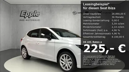 Weiss Neu 2025 Seat Ibiza FR Limousine | 26.890 € (Fairer Preis)