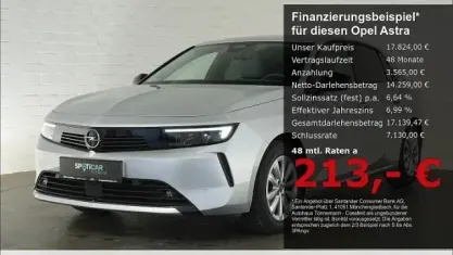 Gebraucht Opel Astra Elegance 131 PS (96 kW) 2024 Kristall silber Kleinwagen