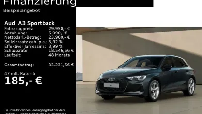 Gebraucht Audi A3 Advanced Plus 150 PS (110 kW) 2025 Manhattangrau metallic Limousine