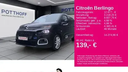 Gebraucht Citroën Berlingo 110 PS (80 kW) 2019 Schwarz Van / Kleinbus