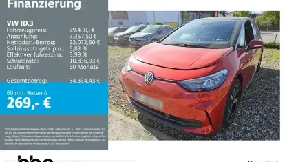 Gebraucht VW ID.3 Pro 150 kW (204 PS) 2024 Rot Kleinwagen