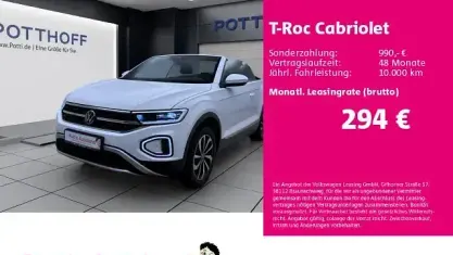 Gebraucht VW T-Roc Cabriolet Style 110 PS (80 kW) 2022 Weiß Cabrio