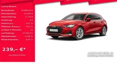Progressivrot Gebraucht 2024 Audi A3 Sportback Sport Limousine | 34.988 € (Guter Preis)