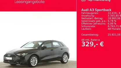Gebraucht Audi A3 110 PS (80 kW) 2022 Brillantschwarz Limousine