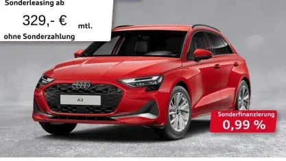 Brugt Audi A3 Advanced 204 HK (150 kW) 2025 Rød Sedan