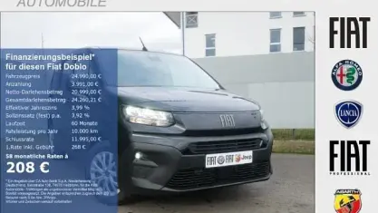 Nieuw Fiat Doblò Comfort 131 PK (96 kW) 2026 Zwart MPV