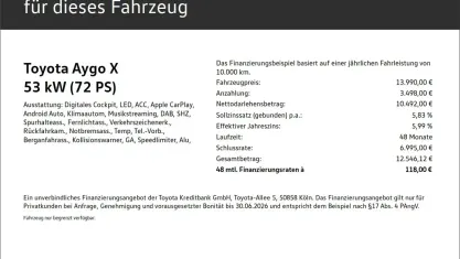 Gebraucht Toyota Aygo X 72 PS (52 kW) 2024 Weiss SUV