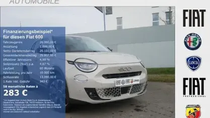 Neu Fiat 600 La Prima 110 PS (80 kW) 2026 Cappuccino beige metallic SUV