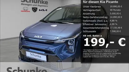 Neu Kia Picanto Vision 68 PS (50 kW) 2025 Eu3) smoke blue (blau Kleinwagen
