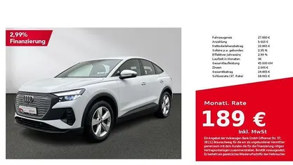 Gletscherweiß metallic Gebraucht 2022 Audi Q4 Sportback e-tron Advanced SUV | 27.880 € (Fairer Preis)