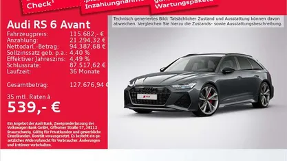 Daytonagrau perleffekt Gebraucht 2025 Audi RS6 Sport Kombi | 115.682 € (Superpreis)